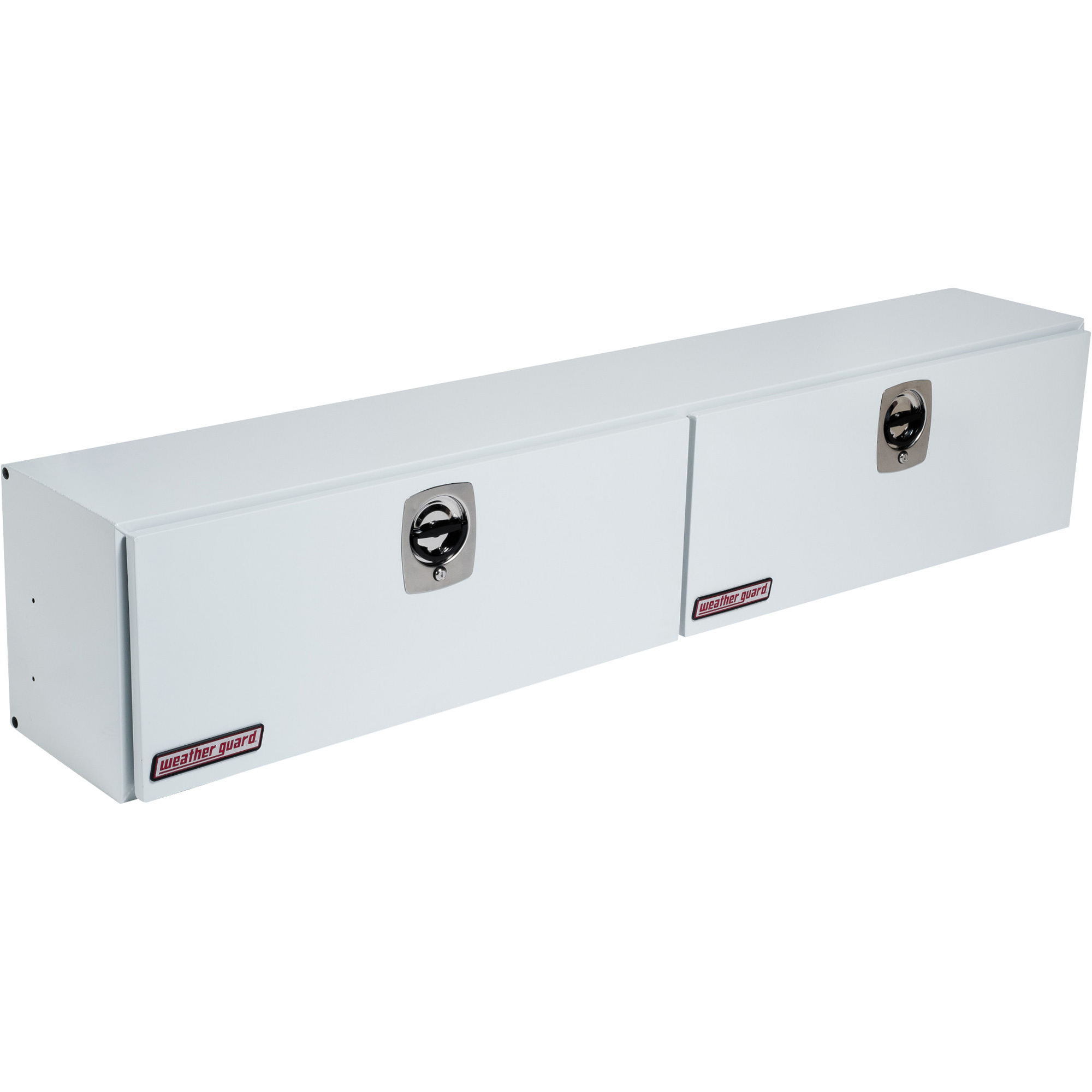 Weather Guard Jumbo Super-Side Side-Mount Truck Tool Box, Steel, Brite White Powder-Coat, 96.25n. x 16.25in. x 24in., Model# 297-3-02